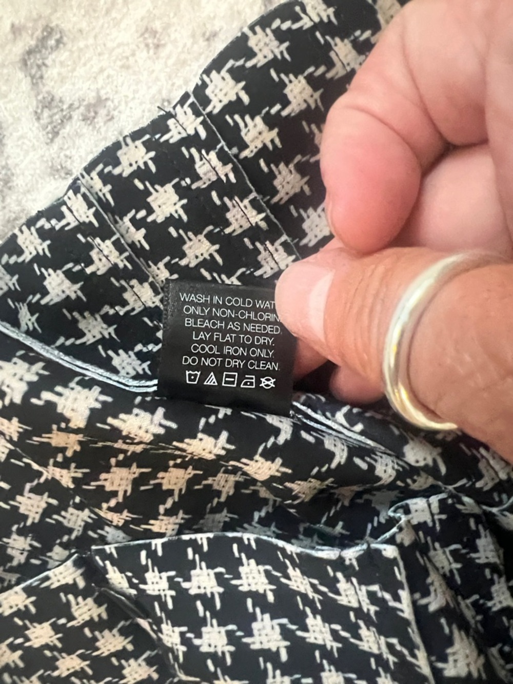 Norma Kamali Black and White Houndstooth Maxi Wide Leg High Waist pants - Picture 14 of 15